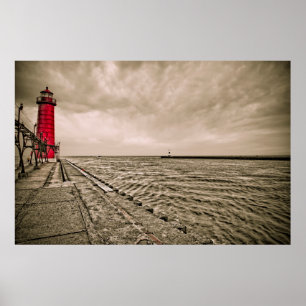 USA, Michigan, Grand Haven Leuchtturm Poster