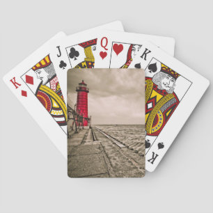 USA, Michigan, Grand Haven Leuchtturm Spielkarten