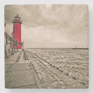 USA, Michigan, Grand Haven Lighthouse Steinuntersetzer