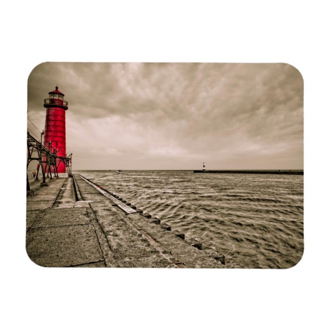 USA, Michigan, Großhaven-Leuchtturm Magnet (Horizontal)
