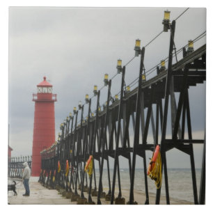 USA, Michigan, Lake Michigan Shore, Grand Haven: Fliese
