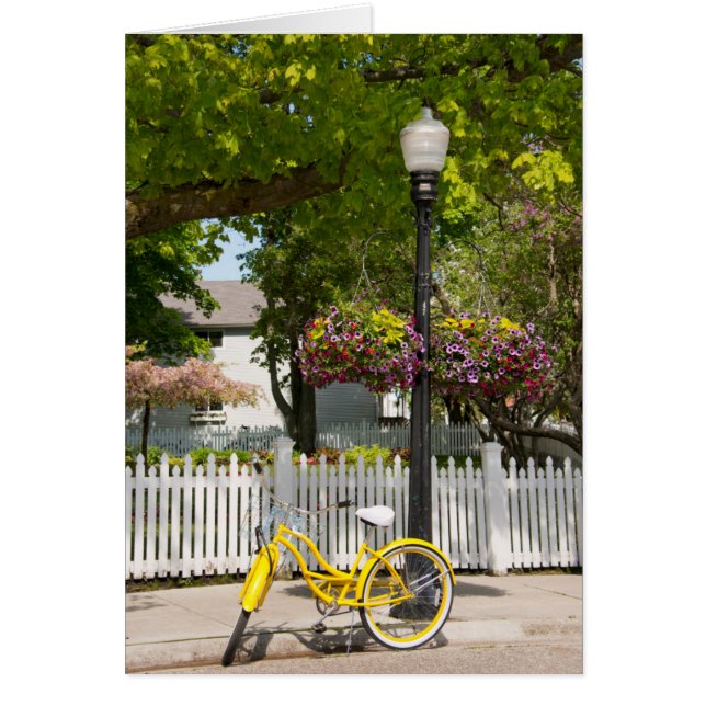 USA, Michigan, Mackinac Island. Gelbes Bike (Vorne)
