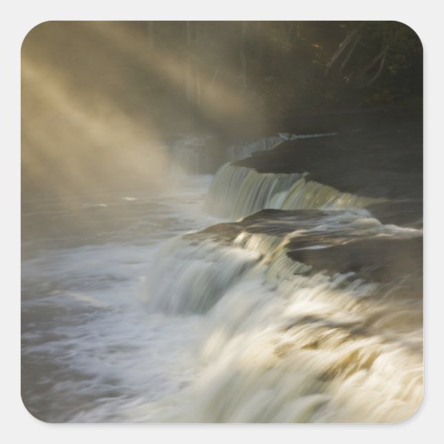 USA, Michigan, Oberhalbinsel. Libams Quadratischer Aufkleber (Vorderseite)