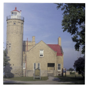 USA, Michigan Old Mackinac Point Leuchtturm Fliese