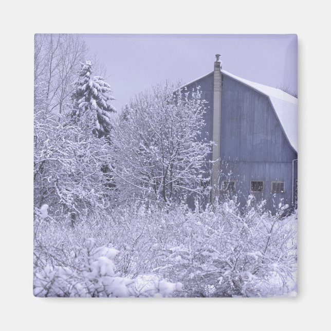 USA, Michigan, Rochester Hills. Schneeblau Magnet (Vorne)