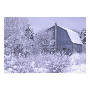 USA, Michigan, Rochester Hills. Verschneit blau Fotodruck