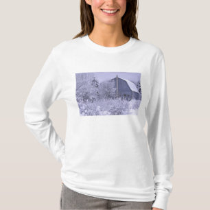 USA, Michigan, Rochester Hills. Verschneites Blau T-Shirt