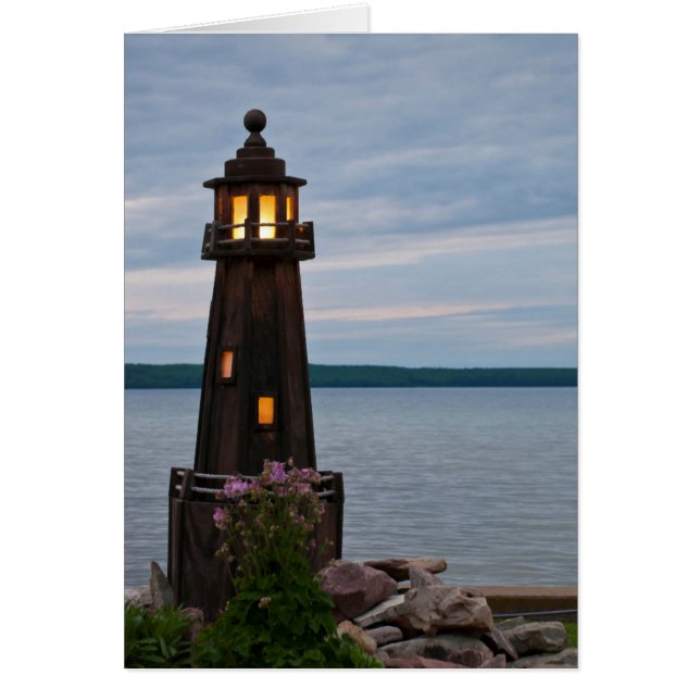 USA, Michigan. Yard Decoration Lighthouse (Vorne)