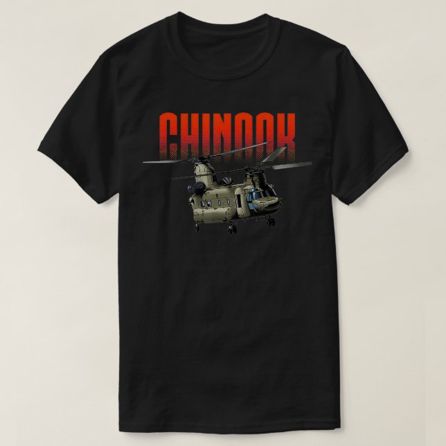 USA Militär Warbird Helicopter Chinook T-Shirt (Design vorne)