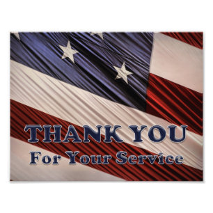 USA Military Veterans Patriotic Flag Vielen Dank Fotodruck
