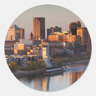 USA, Minnesota, Minneapolis, St. Paul 3 Runder Aufkleber