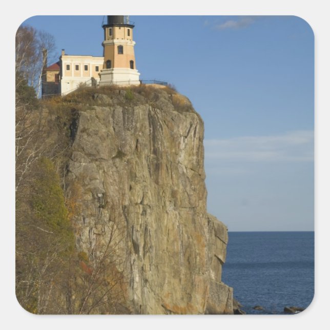 USA, Minnesota Split Rock Lighthouse am See Quadratischer Aufkleber (Vorderseite)