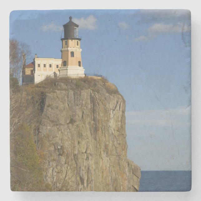 USA, Minnesota.  Split Rock Lighthouse am See Steinuntersetzer (Vorderseite)