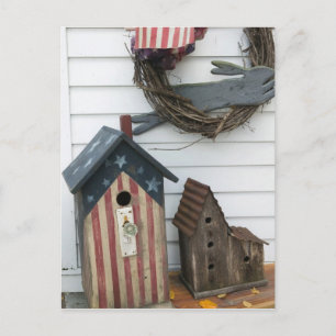 USA, Missouri, Herman: Patriotische Vogelnisthäuse Postkarte