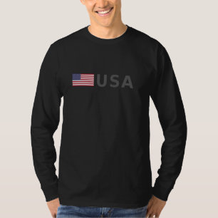 USA mit AMERICAN FLAG vor der Schriftart - US FLAG T-Shirt