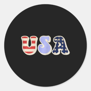 USA mit amerikanischer Fahne für Teen Girls Women Runder Aufkleber