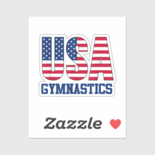 USA mit amerikanischer Flagge Gymnastik Sports Aufkleber