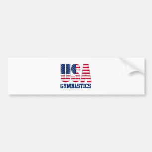 USA mit amerikanischer Flagge Gymnastik Sports Autoaufkleber