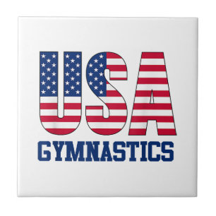 USA mit amerikanischer Flagge Gymnastik Sports Fliese