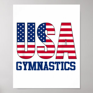 USA mit amerikanischer Flagge Gymnastik Sports Poster