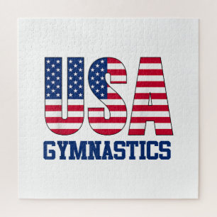 USA mit amerikanischer Flagge Gymnastik Sports Puzzle