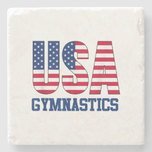 USA mit amerikanischer Flagge Gymnastik Sports Steinuntersetzer