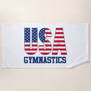 USA mit amerikanischer Flagge Gymnastik Sports Strandtuch