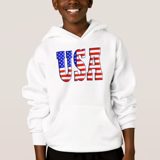 USA mit AMERIKANISCHER FLAGGE Hoodie (Vorderseite)