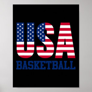 Usa mit amerikanischer Flagge Sketll Sport Frauen Poster