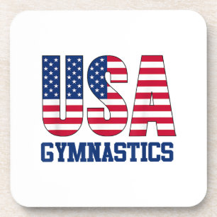 USA mit amerikanischer Flagge Turnen Sport Getränkeuntersetzer