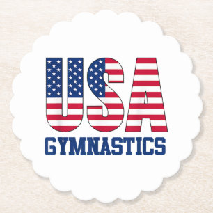 USA mit amerikanischer Flagge Turnen Sport Untersetzer