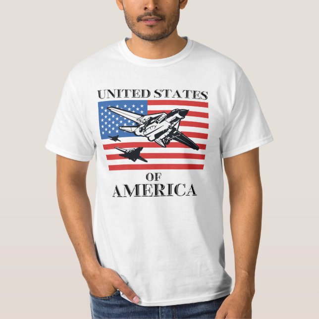 USA mit drei Kampfjets T-Shirt (Vorderseite)