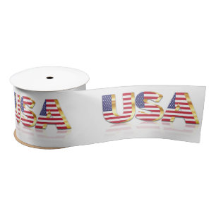 USA mit Flaggenbindung der USA Satinband