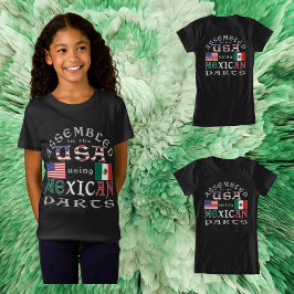 USA mit mexikanischen Teilen personalisieren Girl T-Shirt