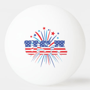 USA mit roten weißen und blauen Feuerwerken Tischtennisball