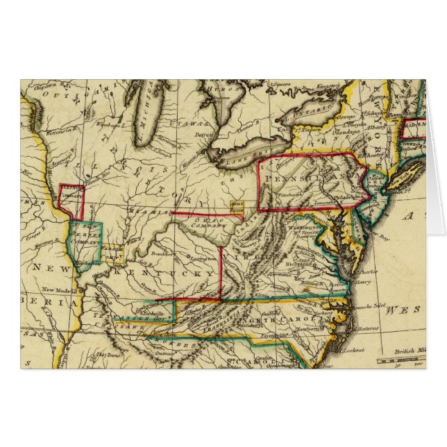 USA mit umrissenen Grenzen (Vorderseite (Horizontal))