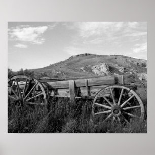 USA, Montana, Bannack Staat Park Alter Wagen herge Poster