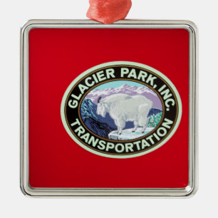 USA, Montana, Glacier-Nationalpark, Vintage 2 Ornament Aus Metall
