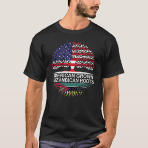USA & Mosambik Flaggen Amerikanisches Groß Mosambi T-Shirt