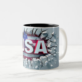 USA Mug, 4th of July Mug, Independence Day Zweifarbige Tasse