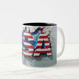 USA Mug, 4th of July Mug, Independence Day Zweifarbige Tasse