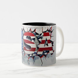 USA Mug, 4th of July Mug, Independence Day Zweifarbige Tasse