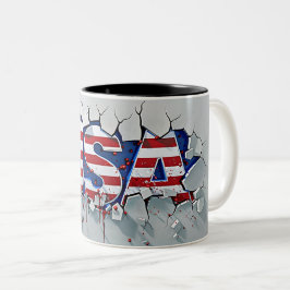 USA Mug, 4th of July Mug, Independence Day Zweifarbige Tasse
