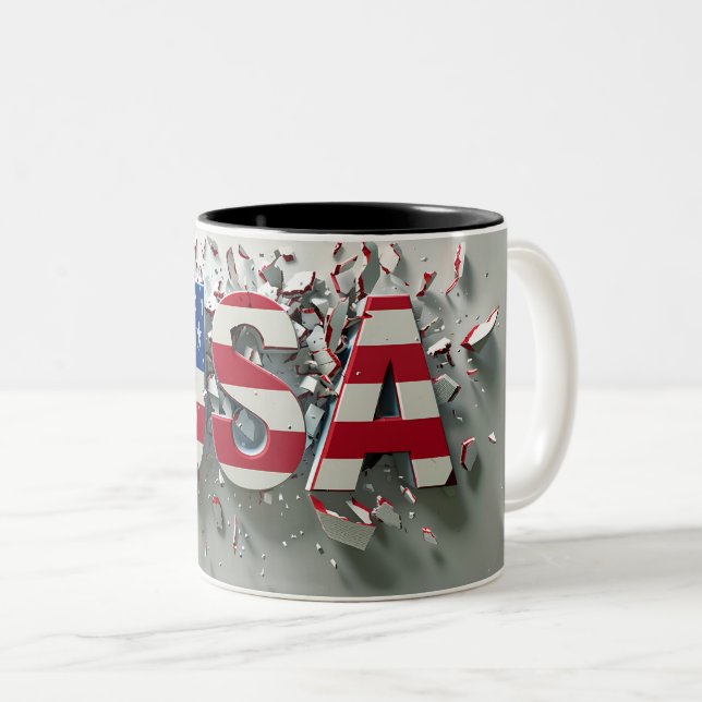 USA Mug, 4th of July Mug, Independence Day Zweifarbige Tasse (VorderseiteRechts)