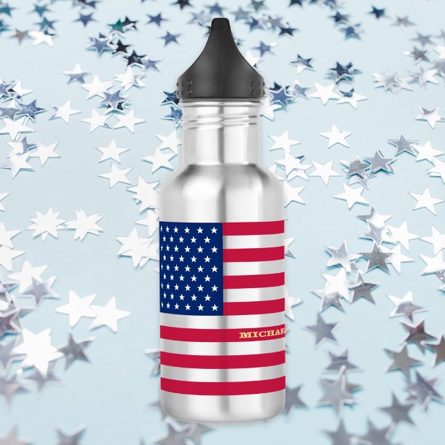 USA National Flag Patriotic Stars Streifen Trinkflasche (USA America National Flag Patriotic Stars Stripes Water Bottle)