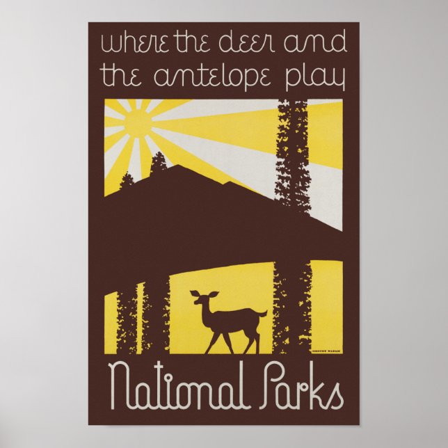 USA National Parks Vintage Poster restauriert (Vorne)