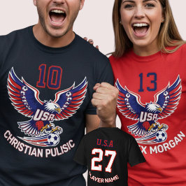 USA National Team Soccer Eagle Patriotic Graphic T-Shirt