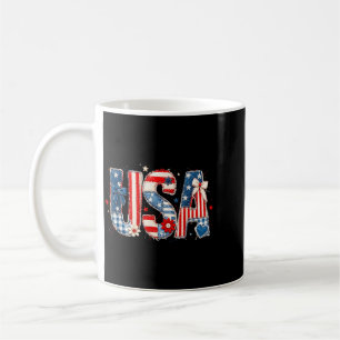 Usa Nationalstolz Karo-Stoff Kunst Design Kaffeetasse