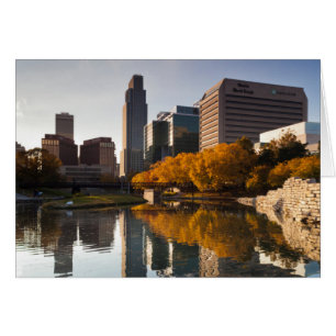 USA, Nebraska, Omaha, Gene Leahy Mall, Skyline
