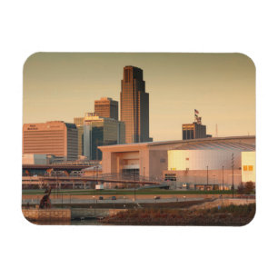 USA, Nebraska, Omaha, Skyline Magnet